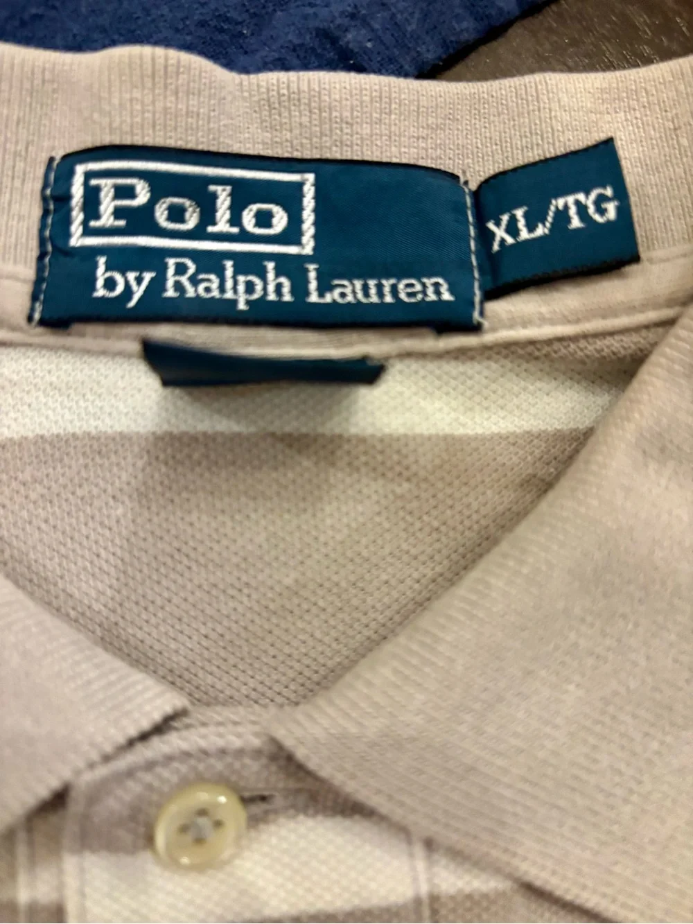 Ralph Lauren Men’s Grey & White Striped Polo with Green Pony